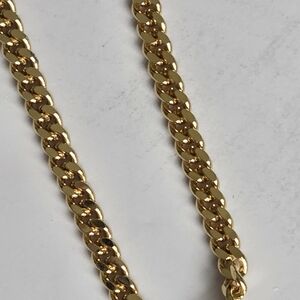 Vintage Korea Marked Chunky Chain Necklace In Gold Tone-Spring Ring Clasp- 15 In
